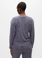Haut en tricot mélangé à manches dolman
