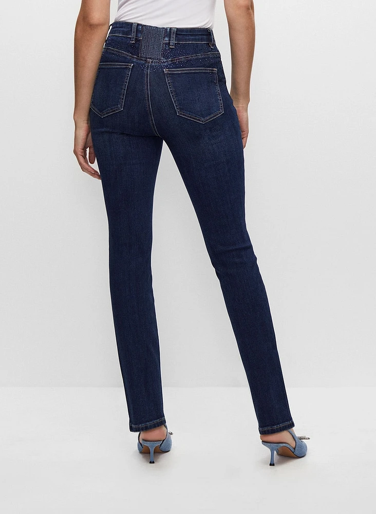 Crystal Detail Slim Leg Jeans