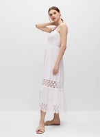 Tiered Crochet Detail Maxi Dress