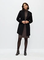 Large Lapel Wool Blend Coat