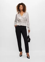 Sequin Peplum Top