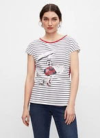 Frank Lyman - Stripe Print Graphic Tee