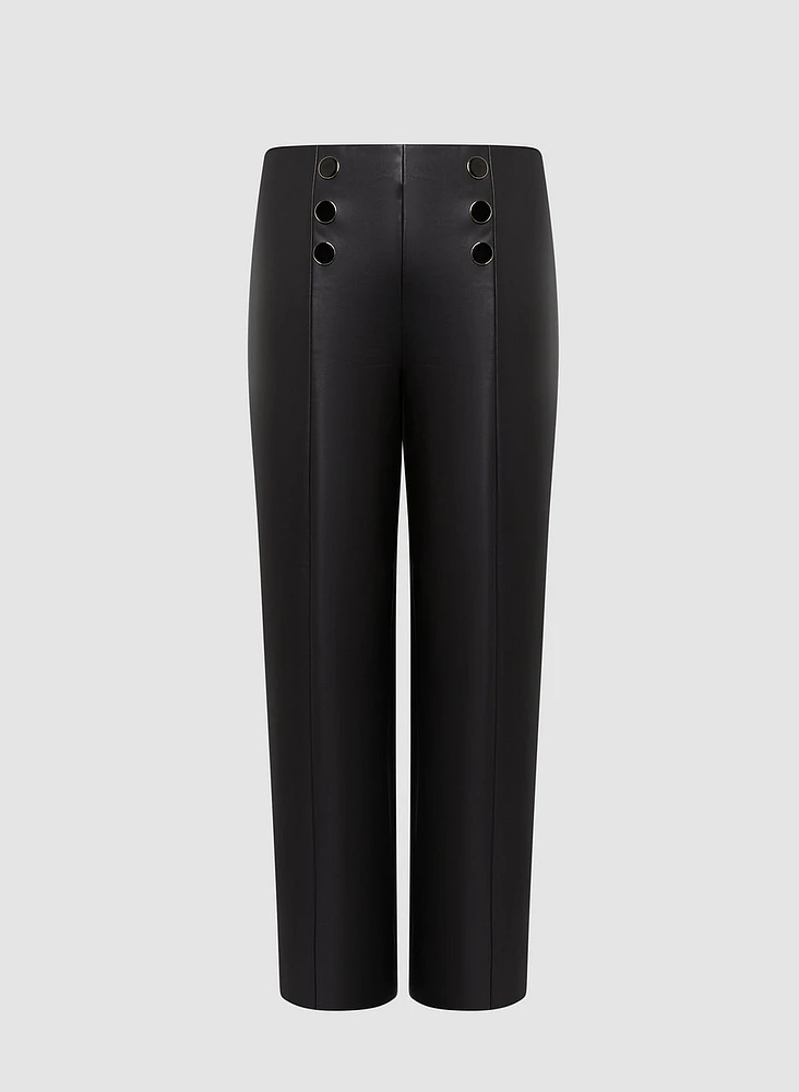 Vegan Leather Culotte Pants