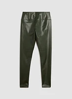 Pantalon à jambe étroite en cuir végane