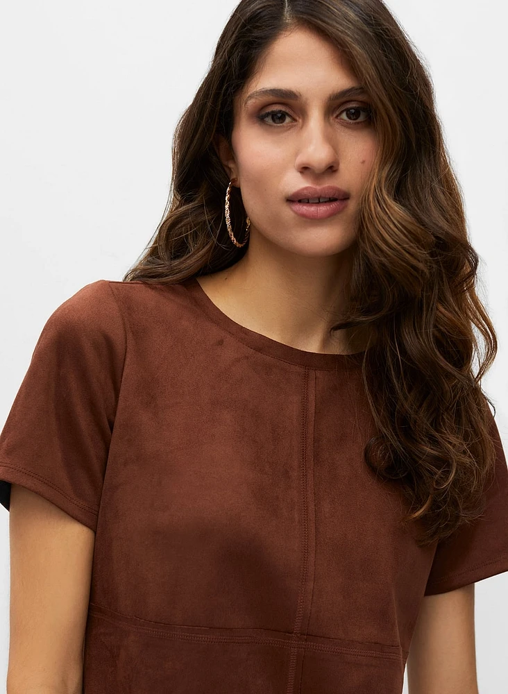 Robe de jour en faux suède