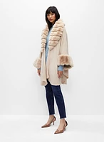 Faux Fur Trim Poncho