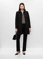 Manteau en laine avec chemisier à motif