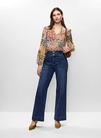 Abstract Print Blouse & Trouser Jeans