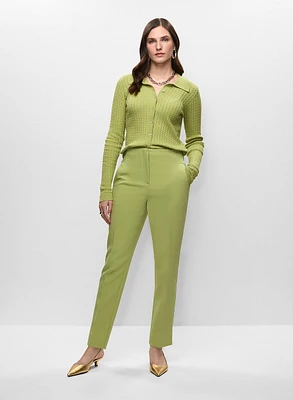 Cardigan boutonné et pantalon à jambe étroite