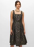 Robe sans manche à motif feuilles