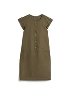 Button Front Linen Dress