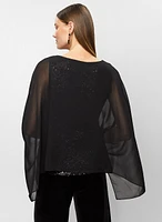 Haut à manches évasées et camisole en sequins