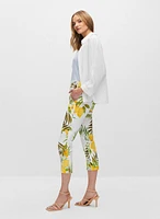 Lemon Print Stretch Capris