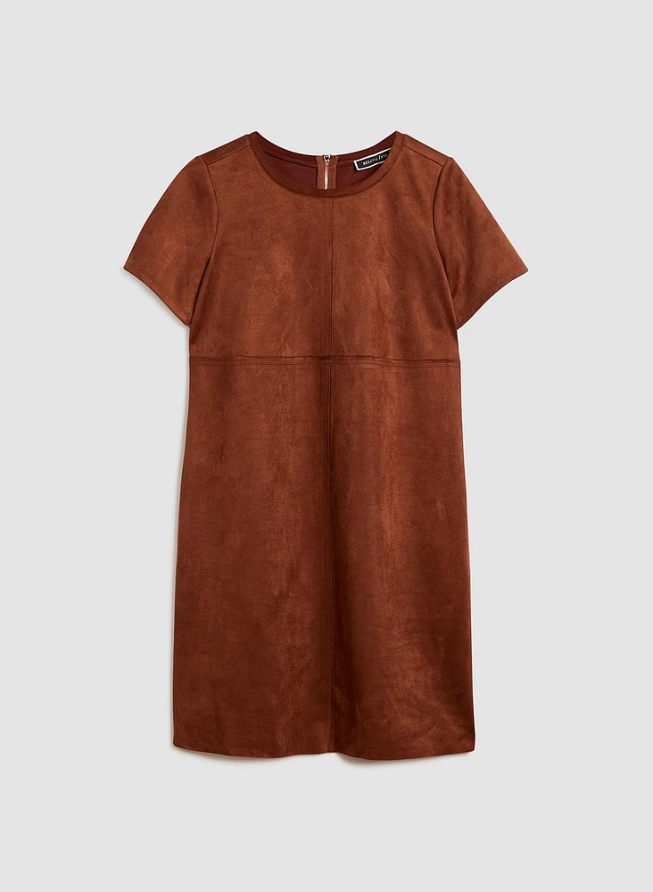 Robe de jour en faux suède