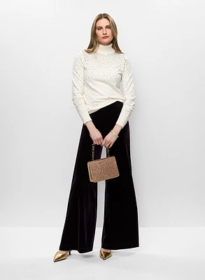 Pull à col roulé et pantalon en velours