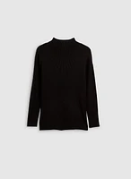 Stone Detail Funnel Neck Sweater