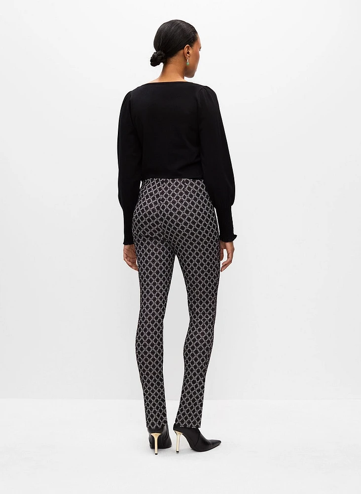 Pantalon Amber à jambe étroite en jacquard
