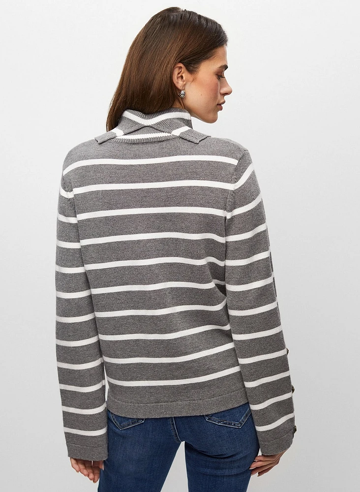 Striped Turtleneck Sweater