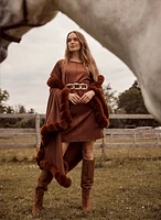 Robe de jour en faux suède