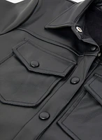 Vegan Leather Shirt Dress