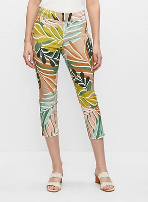 Capri à enfiler motif tropical