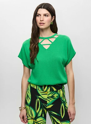 Joseph Ribkoff - Cut-Out Detail Knit Top