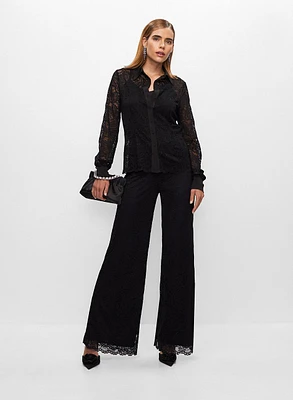 Chemisier et pantalon en dentelle