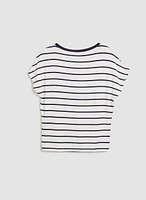 T-shirt rayé à détail coquillage