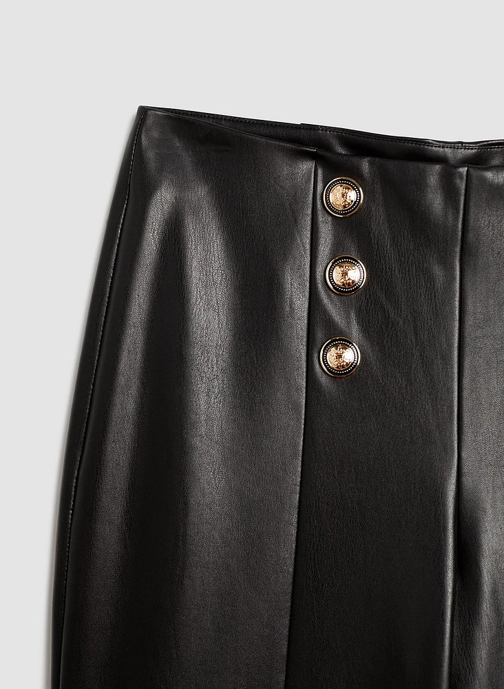 Vegan Leather Culotte Pants