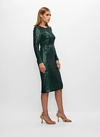 Robe en sequins à encolure bateau