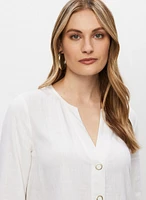 3/4 Sleeve V-Neck Blouse