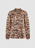 Leopard Print Satin Blouse