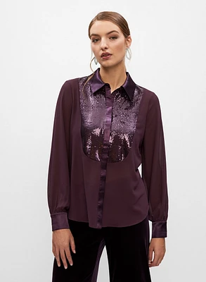 Sequin Detail Chiffon Blouse