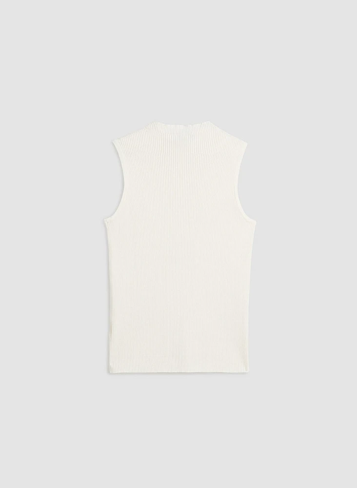 Camisole basique en tricot côtelé