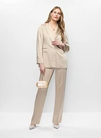 Veste en satin et pantalon à jambe évasé