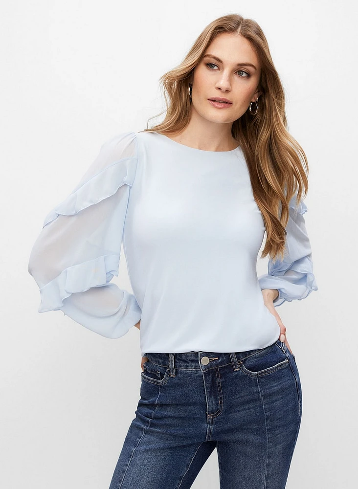 Ruffle Puff Sleeve Top