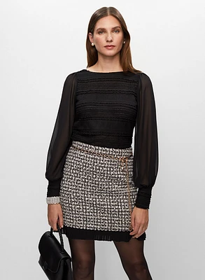 Ruffle Lace Long Sleeve Top