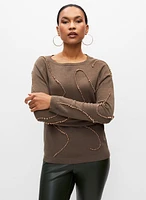 Bead Detail Long Sleeve Sweater