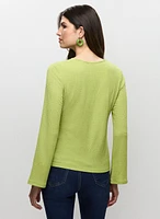 V-Neck Zip Detail Top