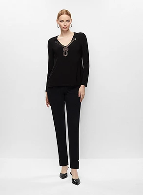 Tunique à détail noeud et pantalon étroit