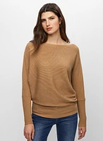 Dolman Sleeve Rib Knit Sweater