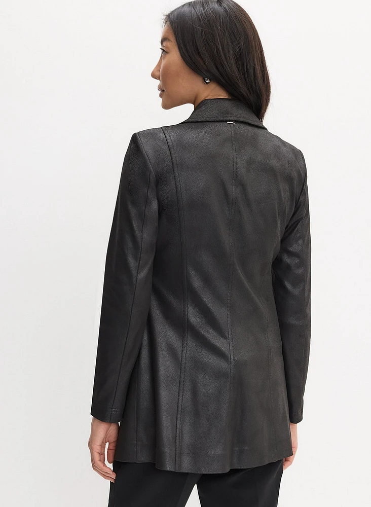 Vex - Veste style redingote en faux suède
