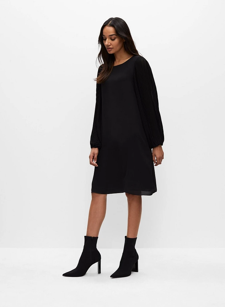 Robe en chiffon à manches ballon plissées