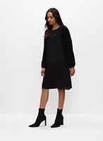 Robe en chiffon à manches ballon plissées