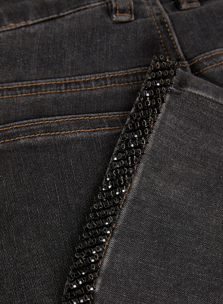 Jean jambe étroite à paillettes