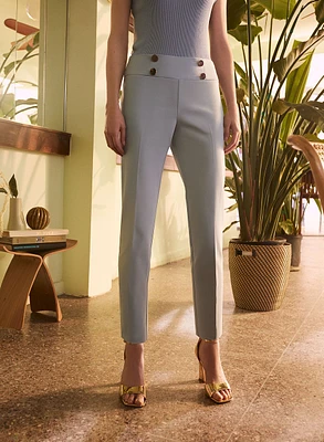 Double Button Slim Leg Pants