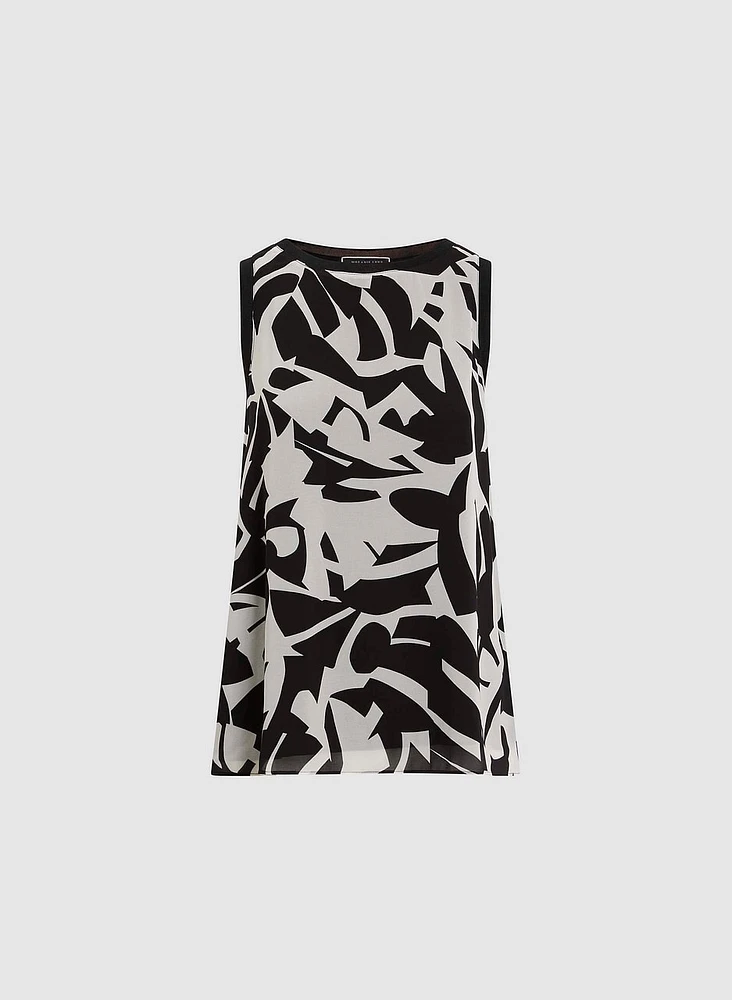 Blouse sans manches à motif abstrait