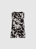Blouse sans manches à motif abstrait