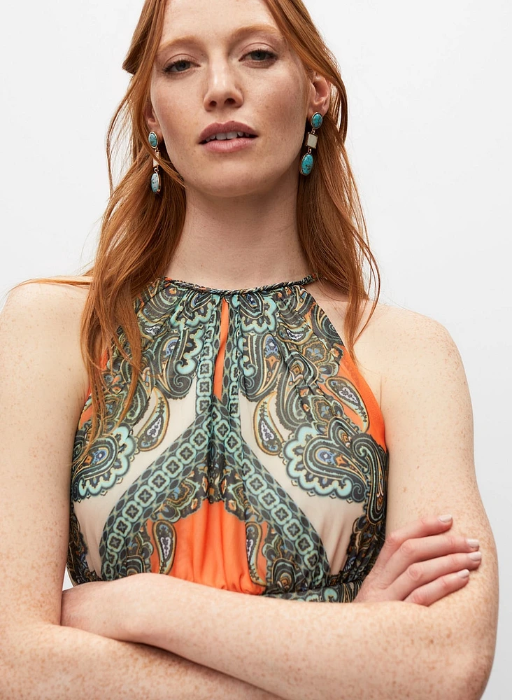 Robe de jour maxi à motif paisley