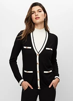 Contrast Border Knit Cardigan